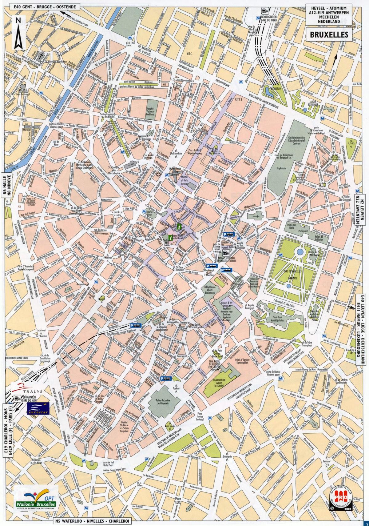 Mapa de calles de Bruselas