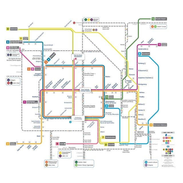 Plano de la estación de metro de Bruselas