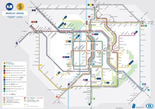 Mapa de las estaciones de tren de Bruselas