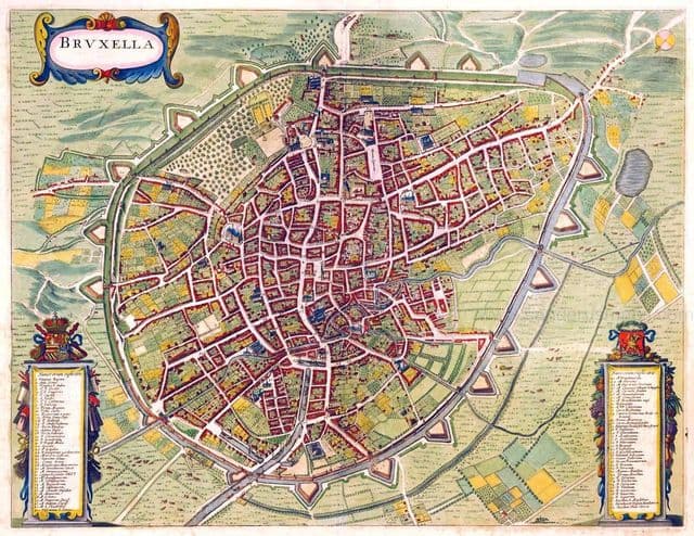 Mapa antiguo de Bruselas