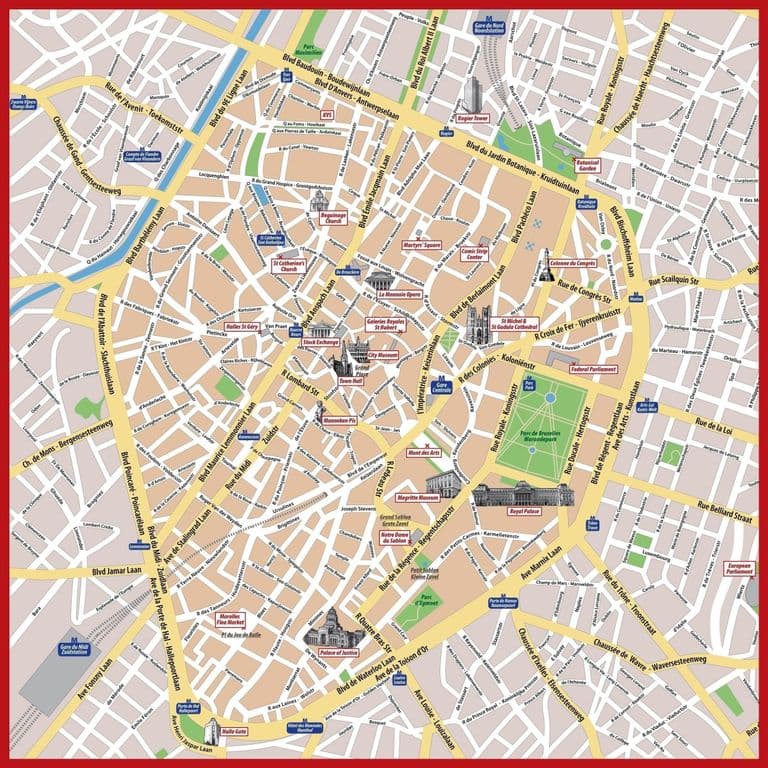 Mapa De Bruselas Para Caminar Brussels Map 360