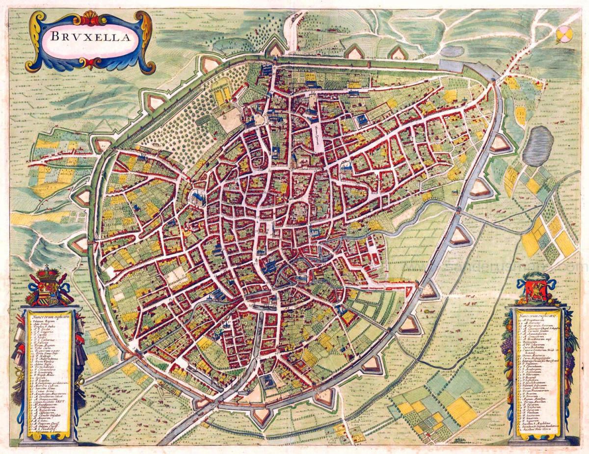 Mapa antiguo de Bruselas